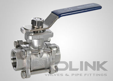 Válvula de bola de acero inoxidable de 3 piezas con almohadilla de montaje ISO5211