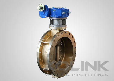 Triple offset de bronce C95500 válvula de mariposa con doble wafer excéntrico con brillo