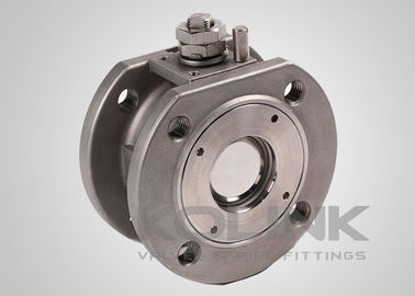 Válvula de bola del tipo de obleas, válvula de bola fina de acero inoxidable CF8 CF8M F304 F316