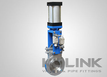 Válvula de puerta neumática de cuchillo con posicionador, válvula de solenoide y interruptor de límite